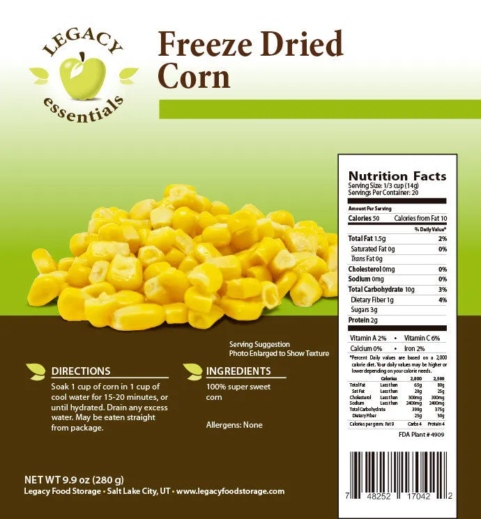 Emergency Food Storage Corn