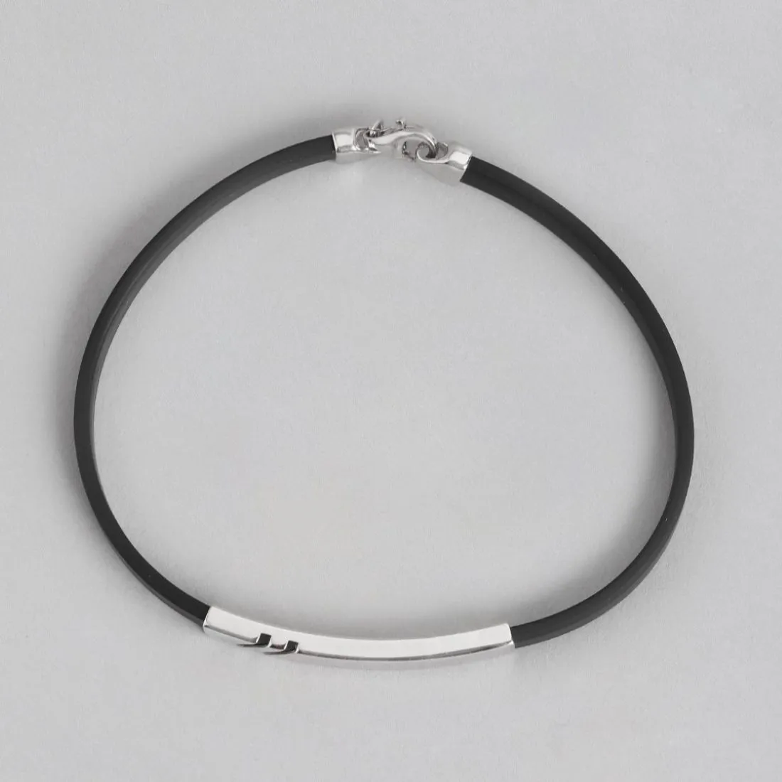 Ethereal Allure Rhodium-Plated 925 Sterling Silver Bracelet for Him