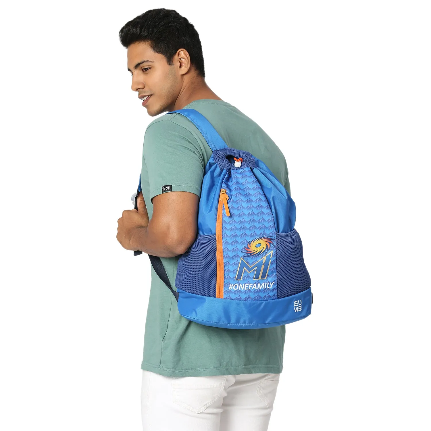EUME Mumbai Indians MI Backpack Duffel Drawstring Sleeve Combo