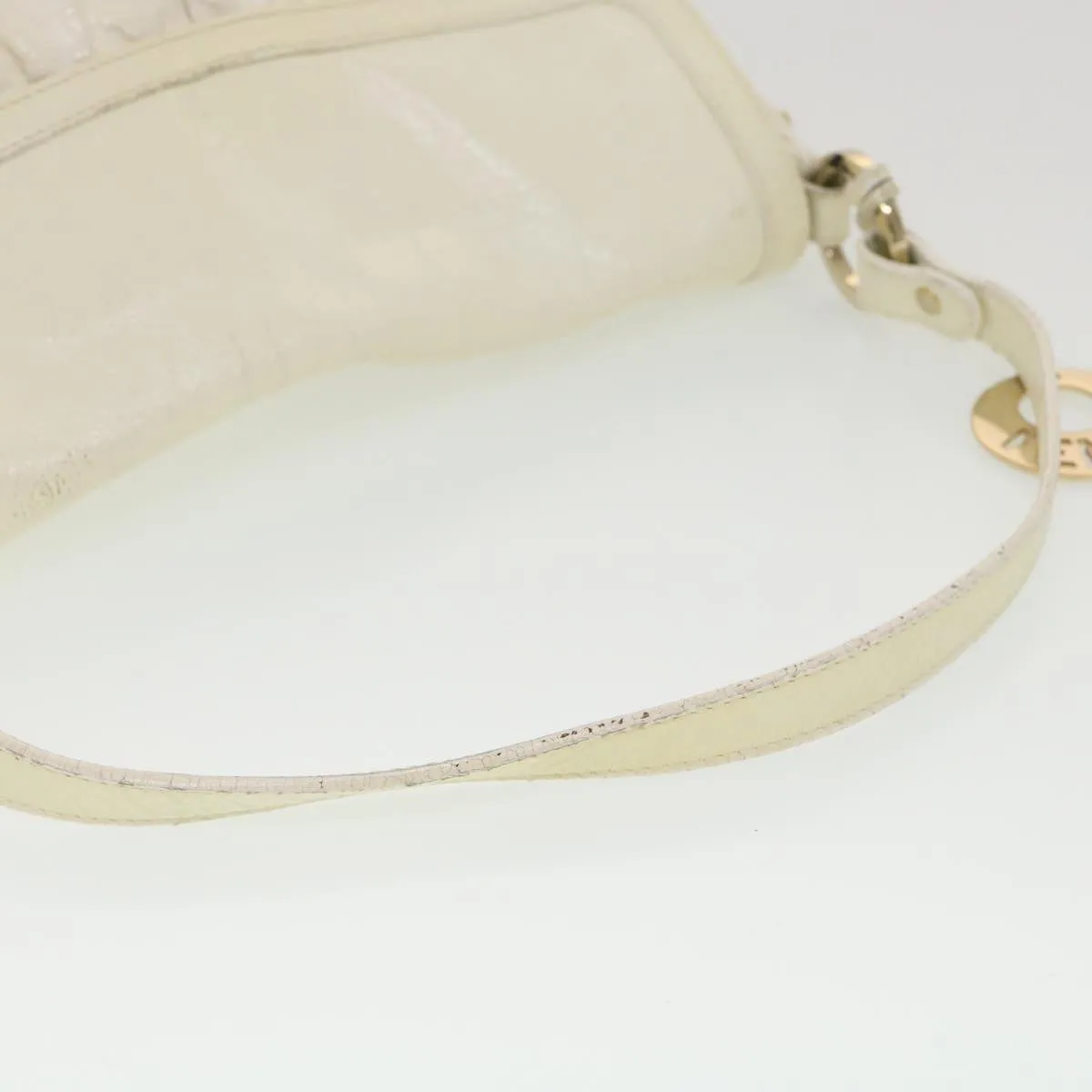 FENDI Shoulder Bag Leather White  rd4343