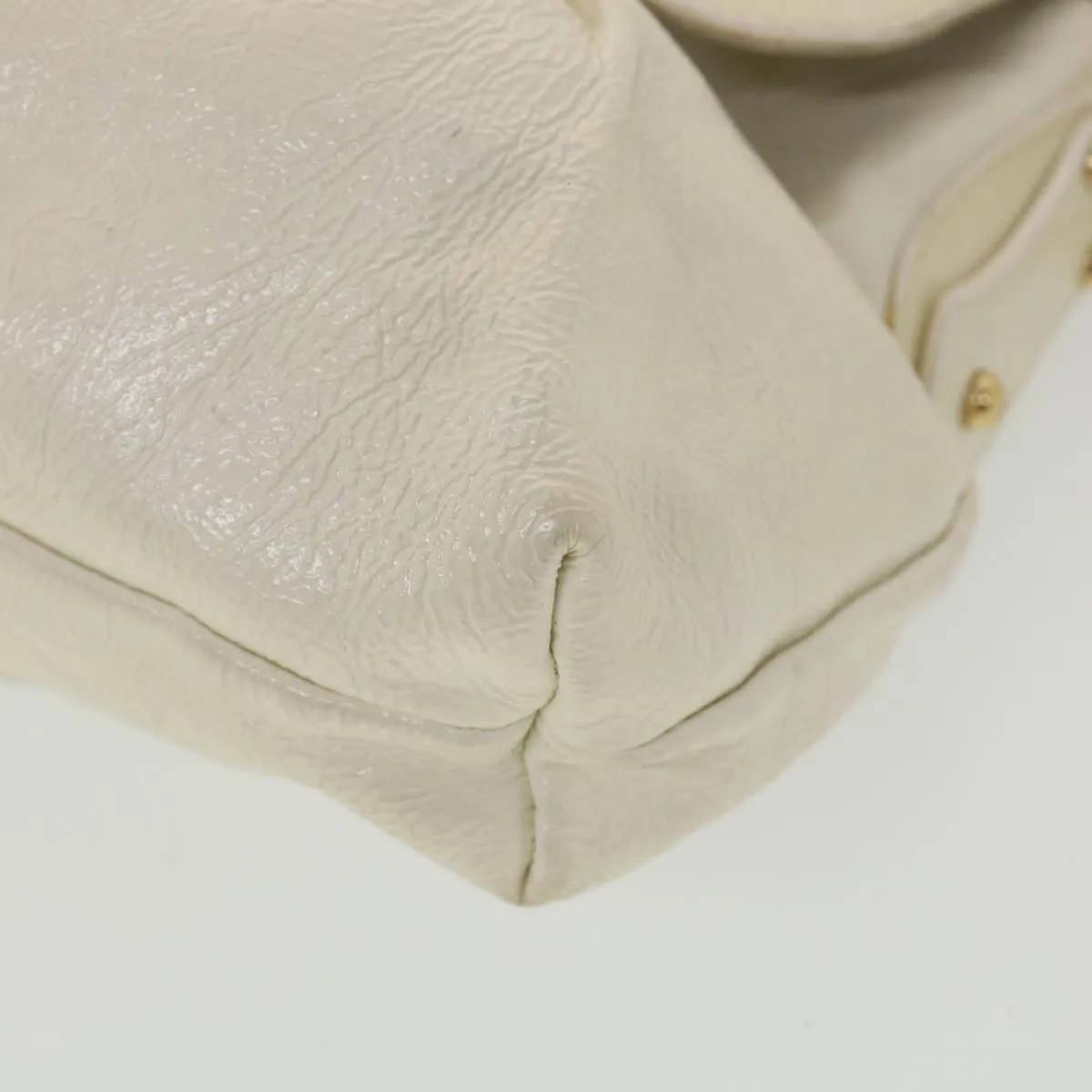 FENDI Shoulder Bag Leather White  rd4343