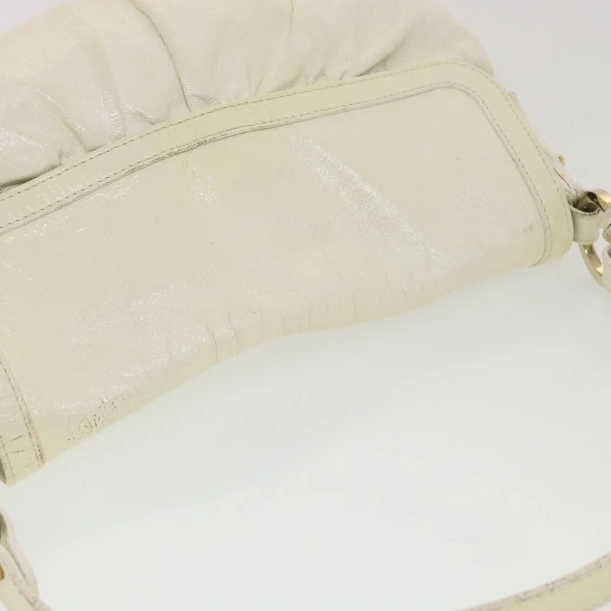 FENDI Shoulder Bag Leather White  rd4343