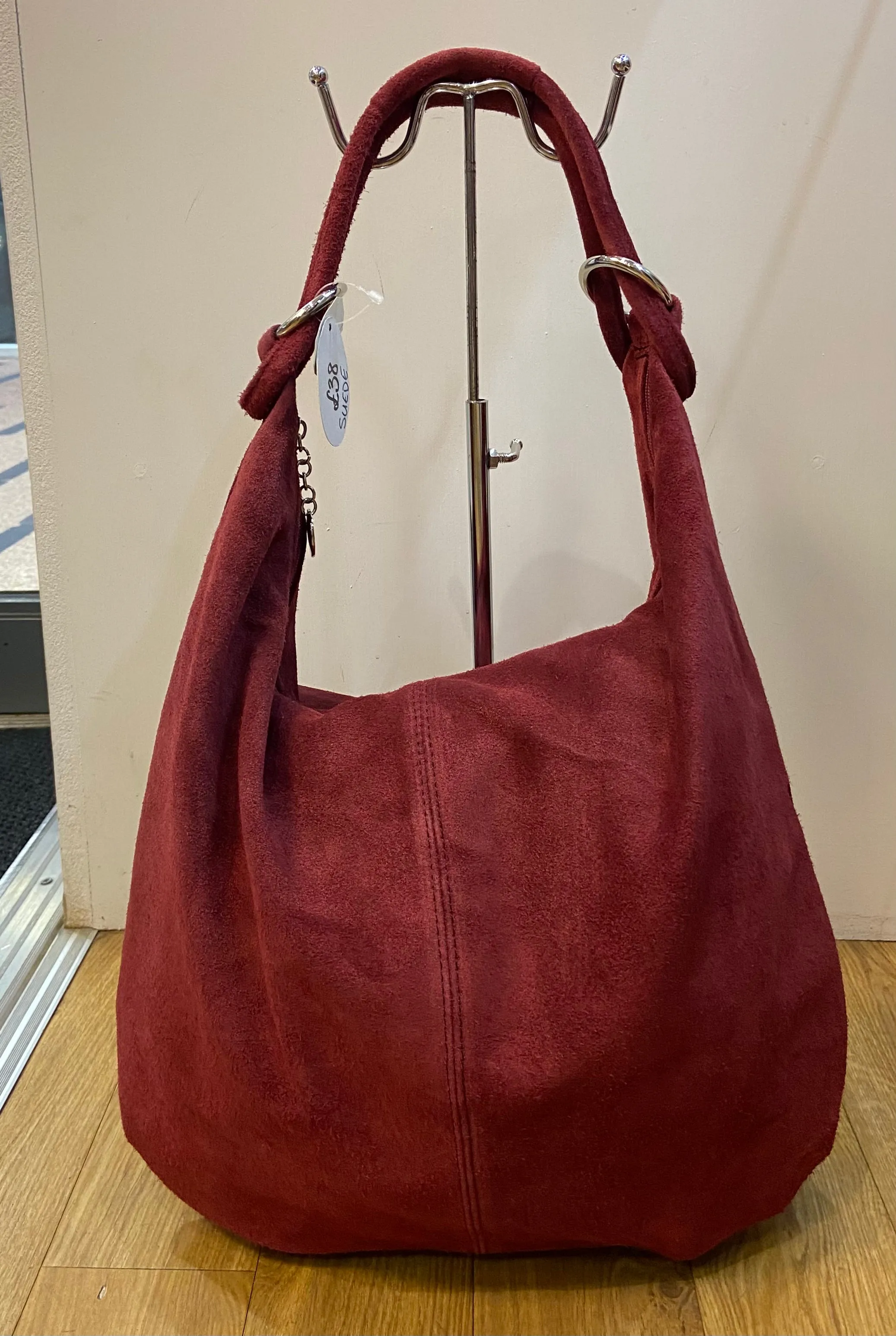 FREYA -  Suede slouch shoulder bag