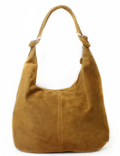 FREYA -  Suede slouch shoulder bag