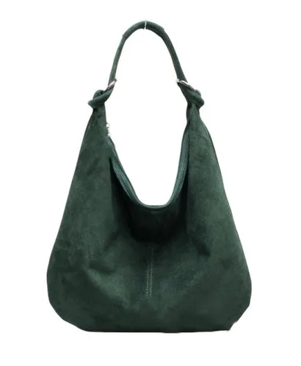 FREYA -  Suede slouch shoulder bag