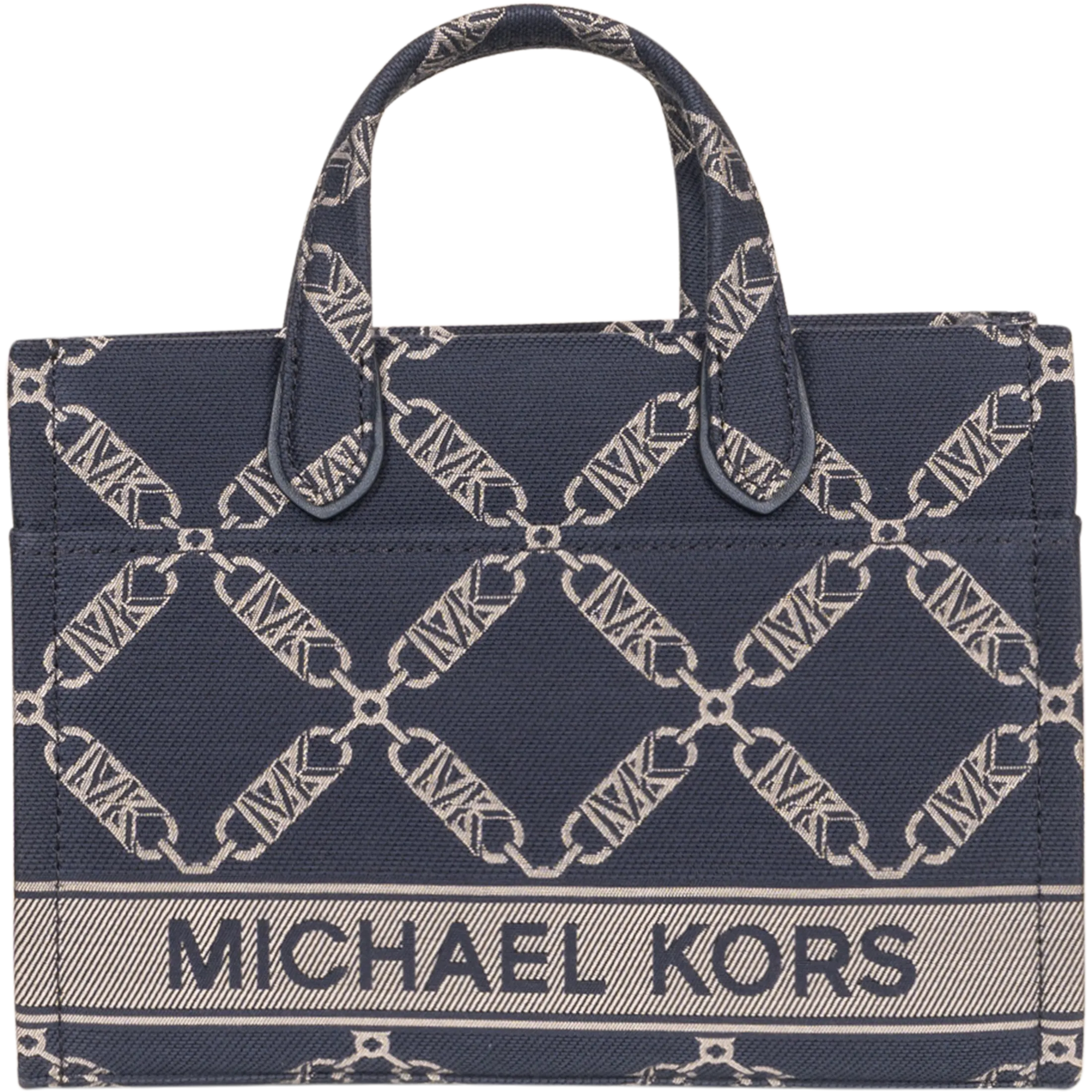 Gigi Small Empire Logo Jacquard Messenger Bag - Navy/Multi