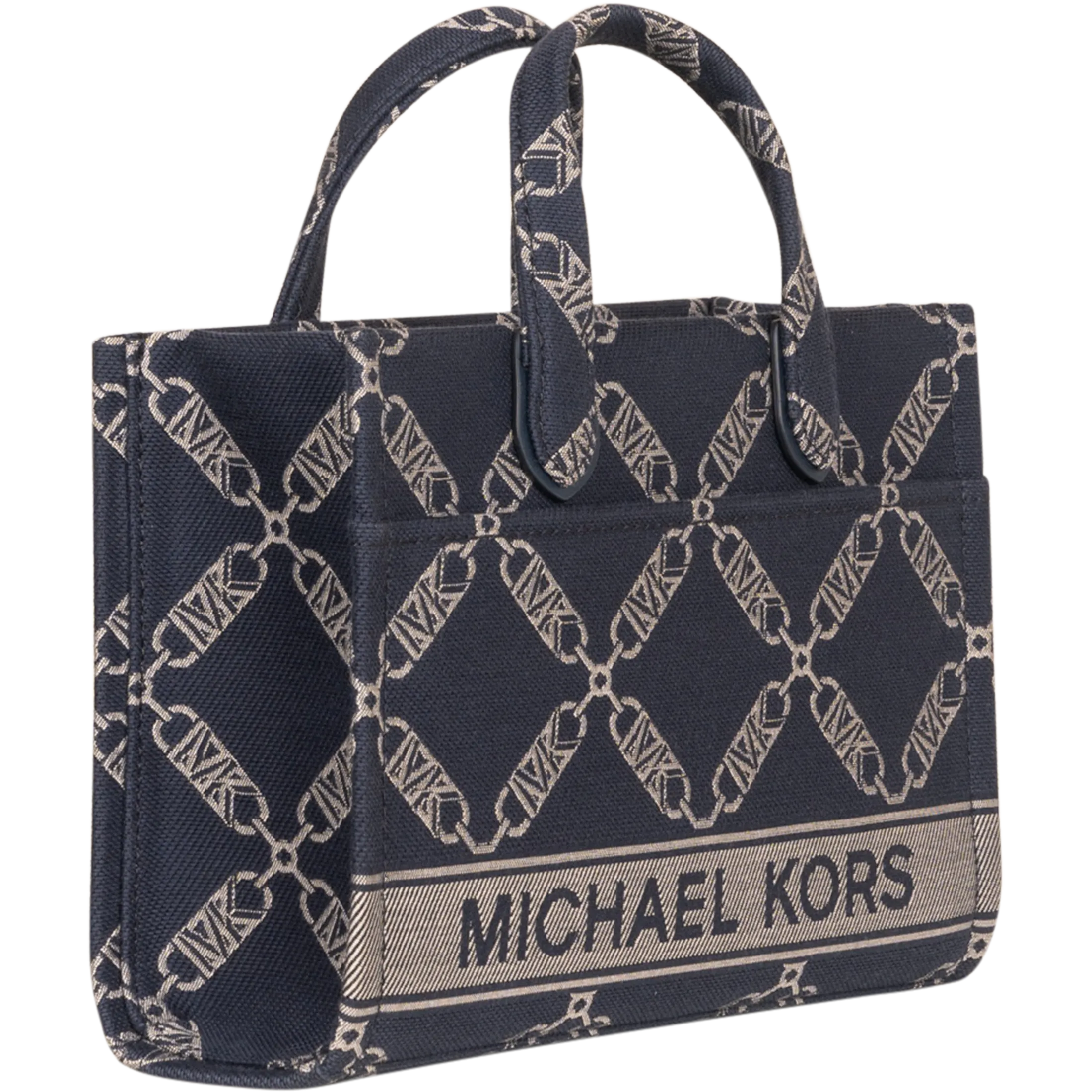 Gigi Small Empire Logo Jacquard Messenger Bag - Navy/Multi