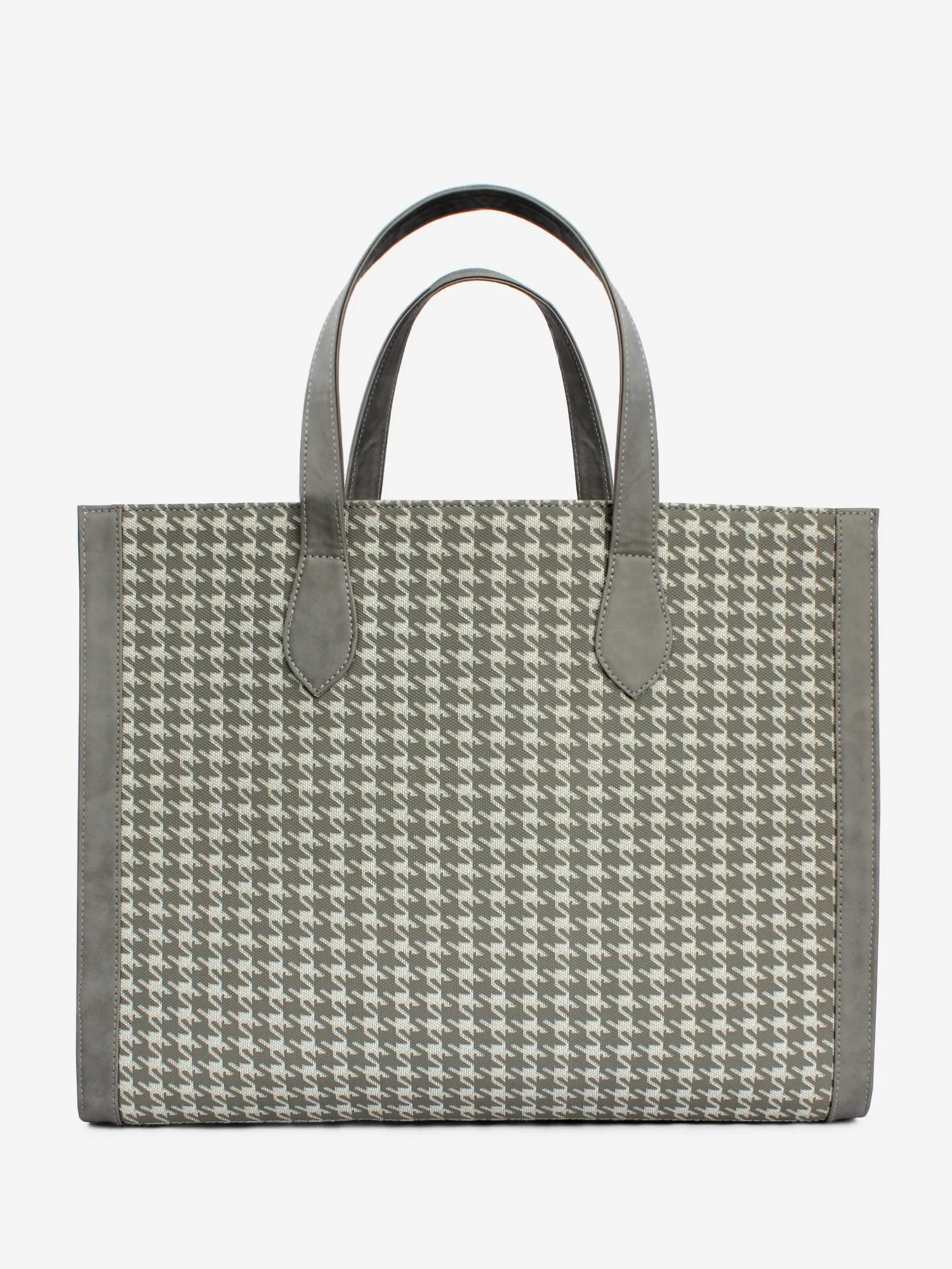 Grey & White Houndstooth Cosmic Tote | Modern Myth