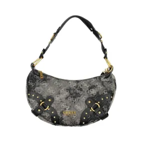 Guess Jeans Grey and Black Polyester Handbag