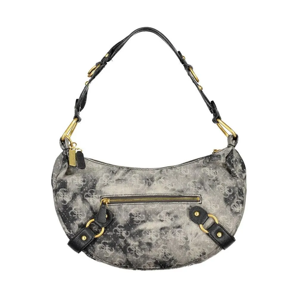 Guess Jeans Grey and Black Polyester Handbag