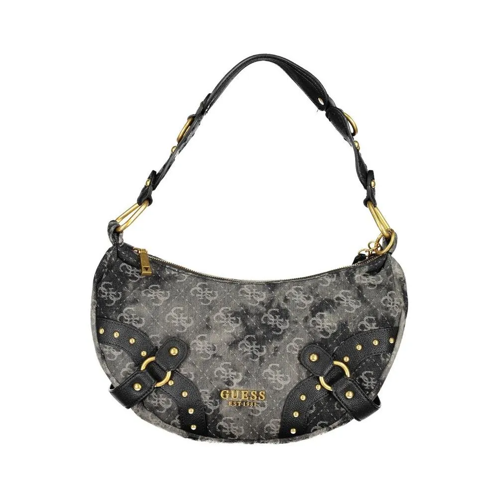 Guess Jeans Grey and Black Polyester Handbag