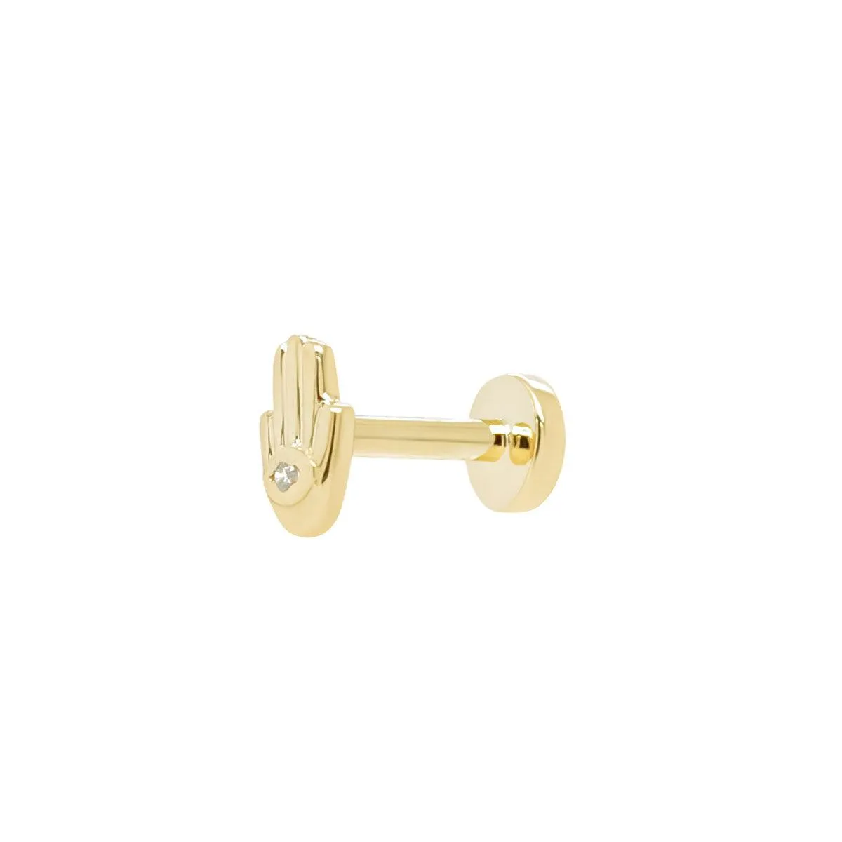 Hamsa Threaded Flat Back Earring | 0.30GMS .01CT | Single