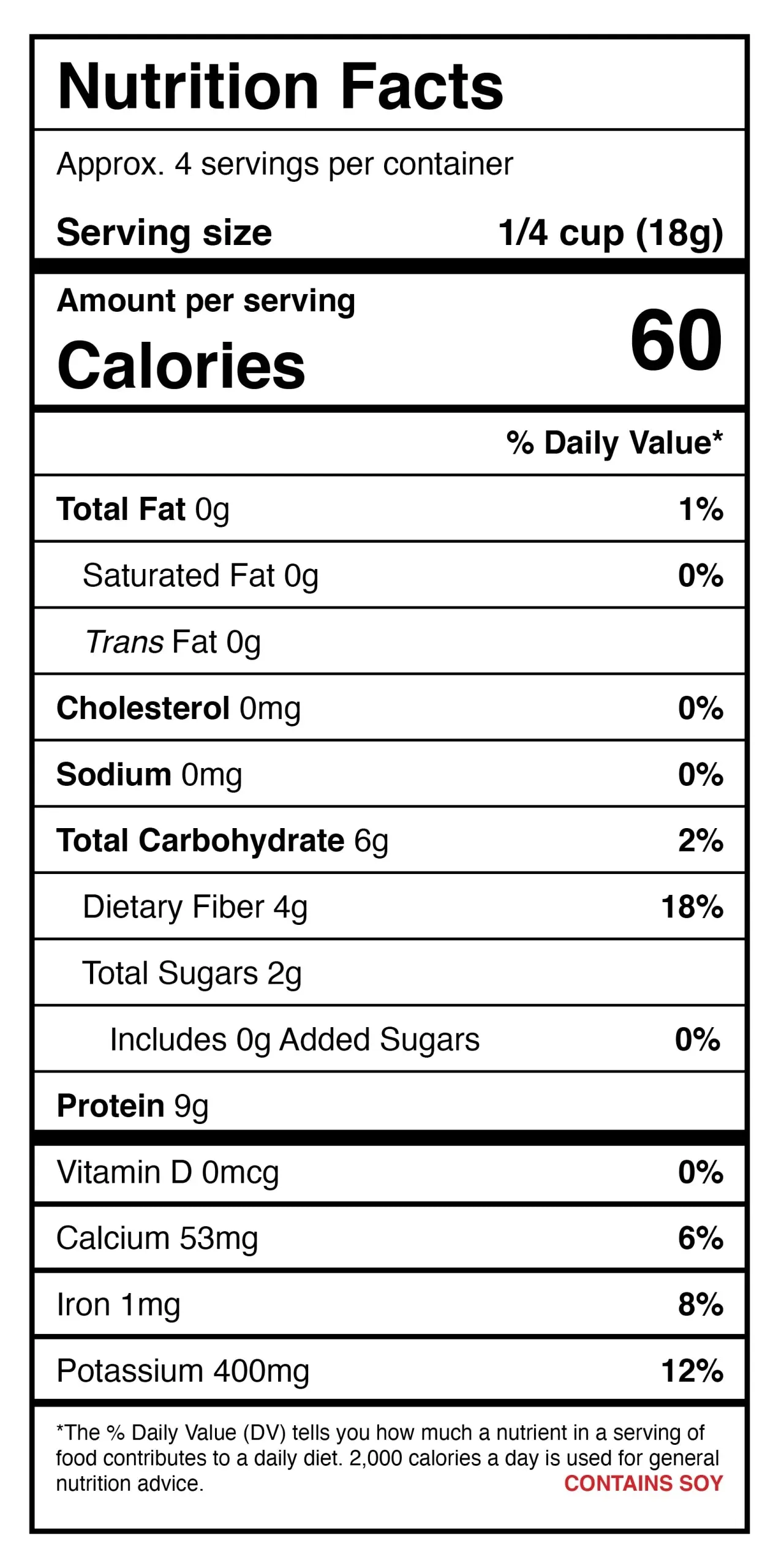 Harmony House Textured Soy Protein (Unflavored) (2.5 oz)