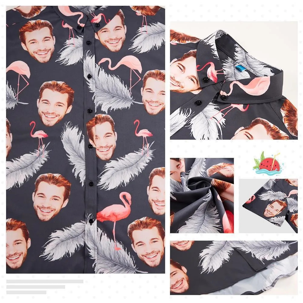 Hawaiian Shirt Gifts for Husband Personalised Face Shirts Men's Beach Wearing