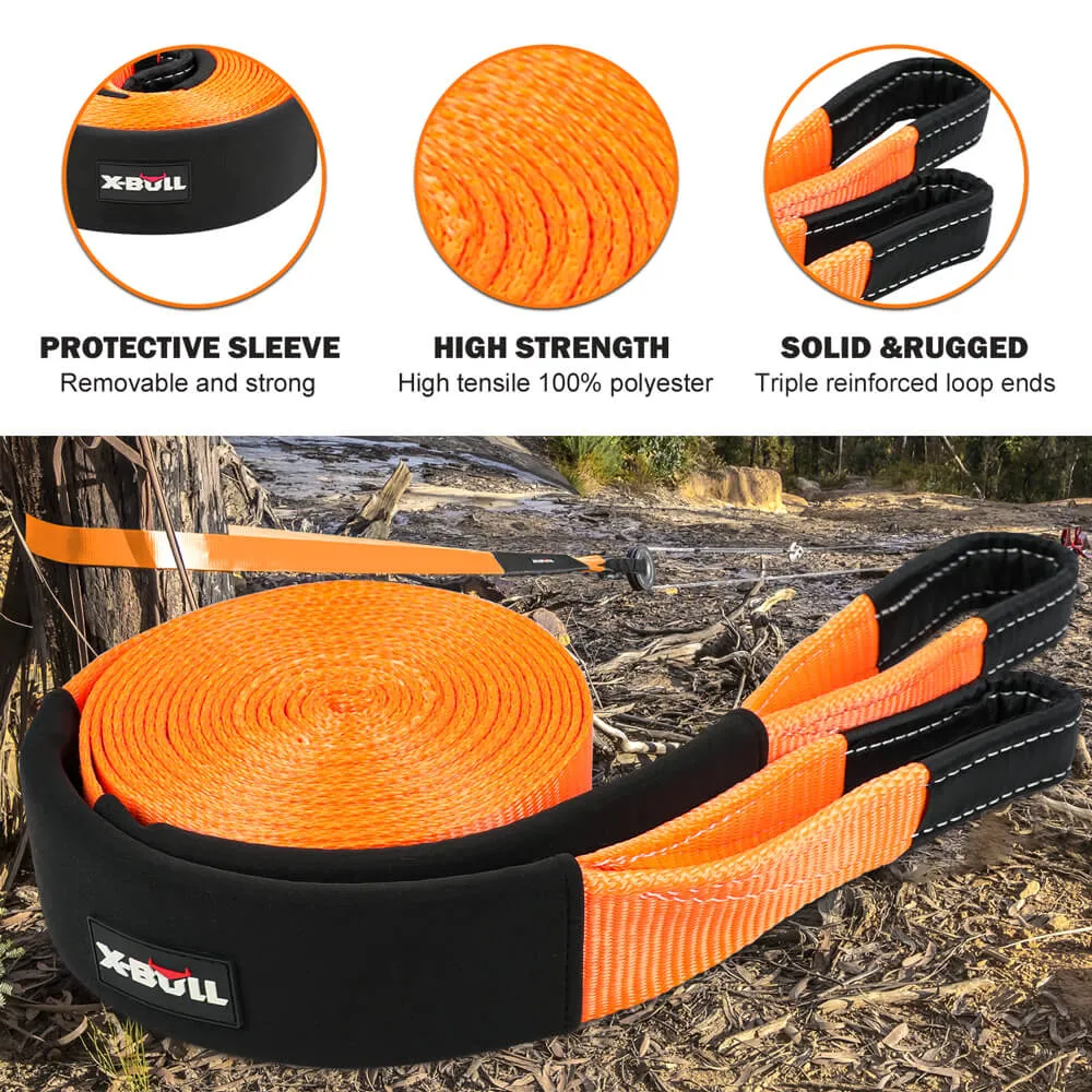 Heavy-Duty 4WD Recovery Kit, Snatch Strap, Soft Shackles - X-BULL