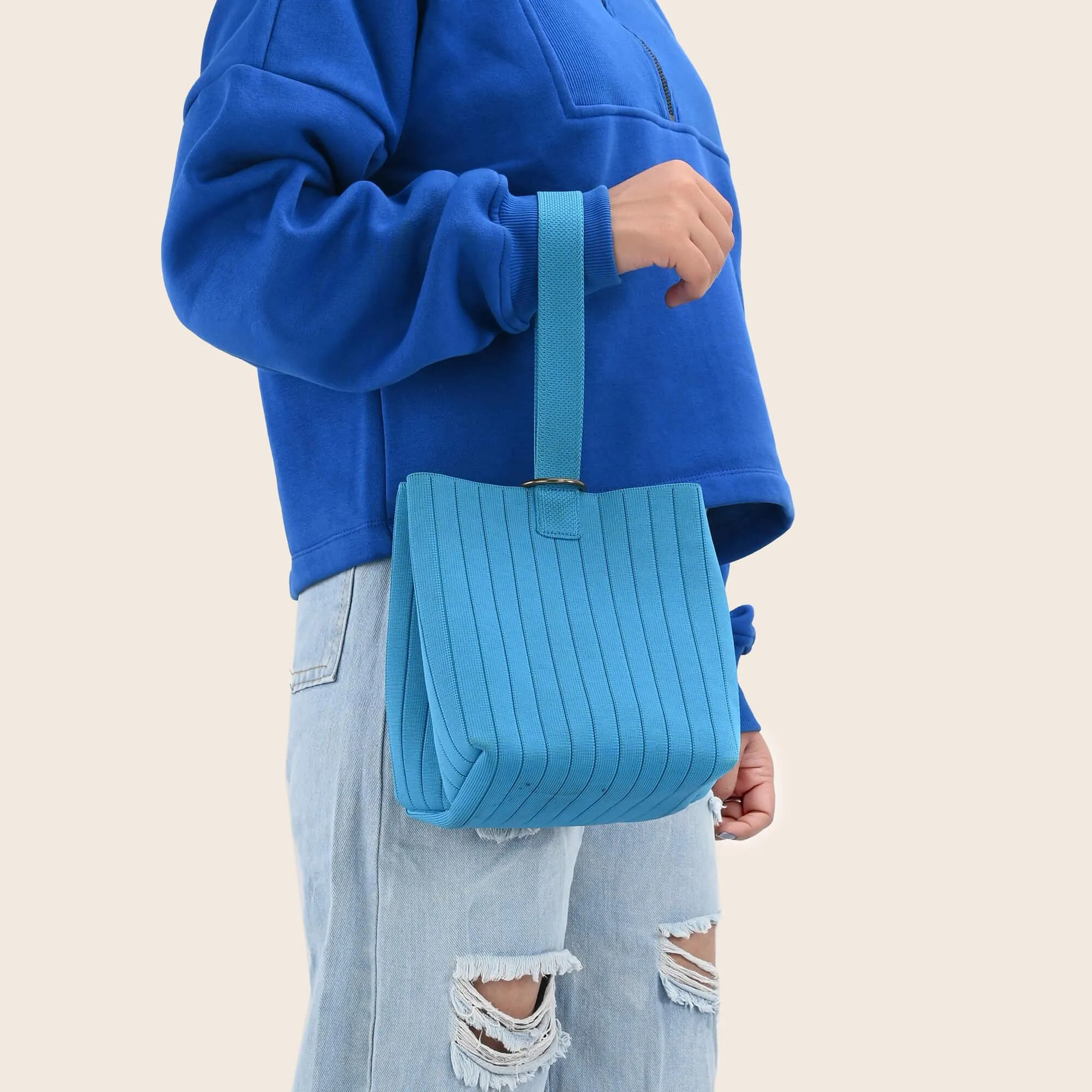 Jude- Mini Bucket Bag- Blue