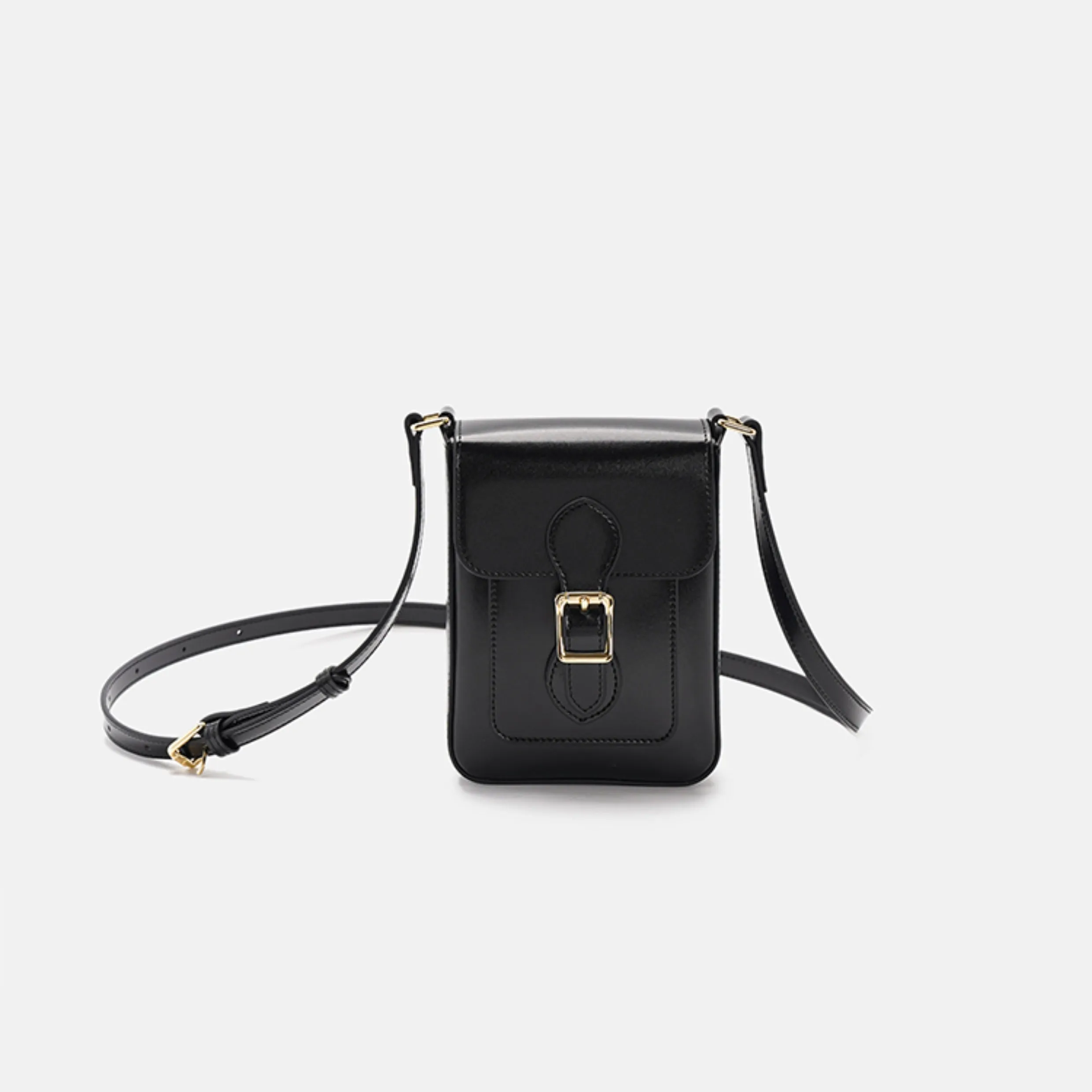 Ladies Mini Crossbody Phone Bags White Leather Shoulder Purse