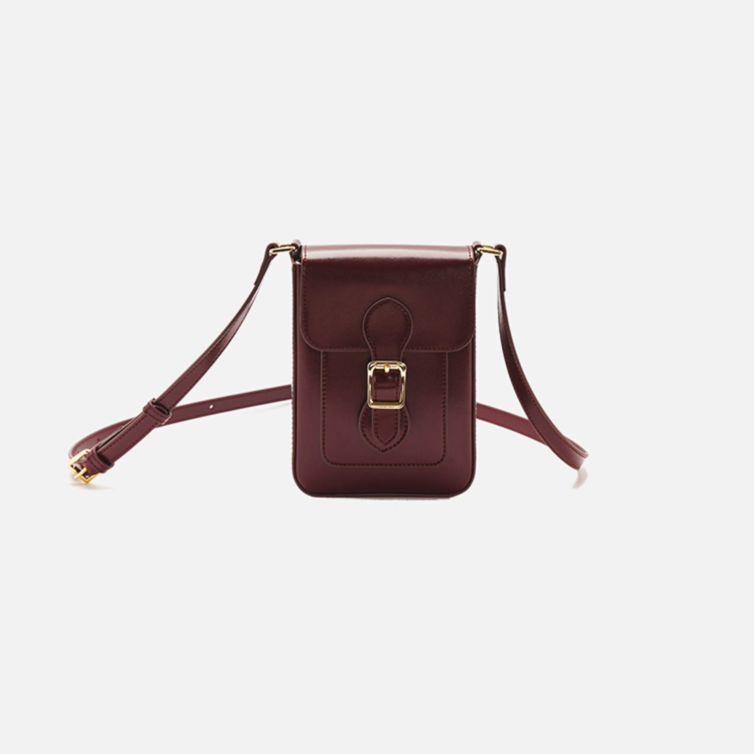 Ladies Mini Crossbody Phone Bags White Leather Shoulder Purse