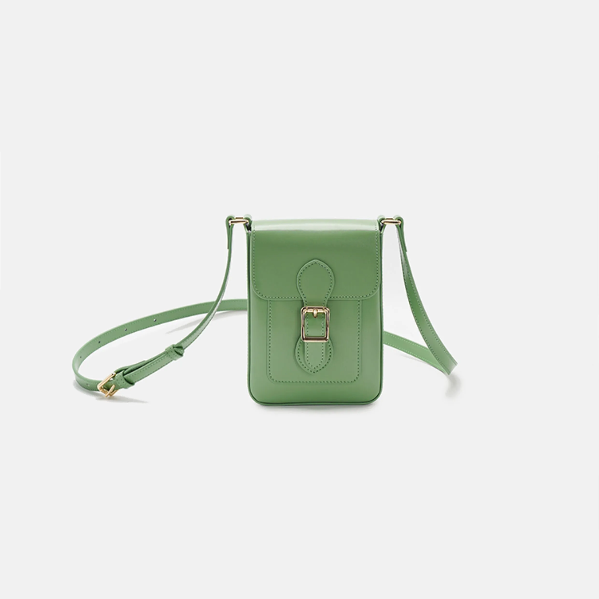 Ladies Mini Crossbody Phone Bags White Leather Shoulder Purse