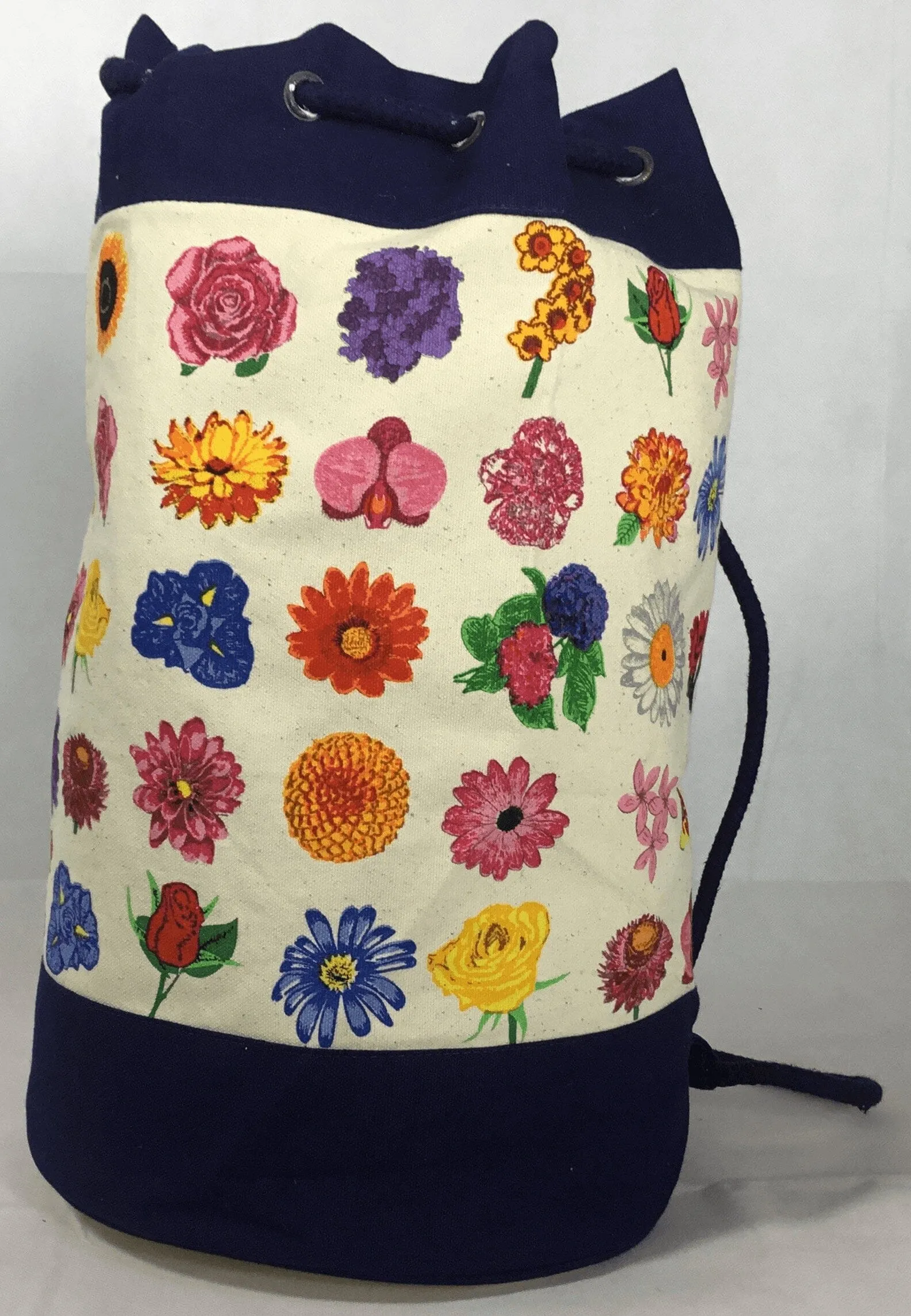 Large Canvas Duffle Bag -  Flower