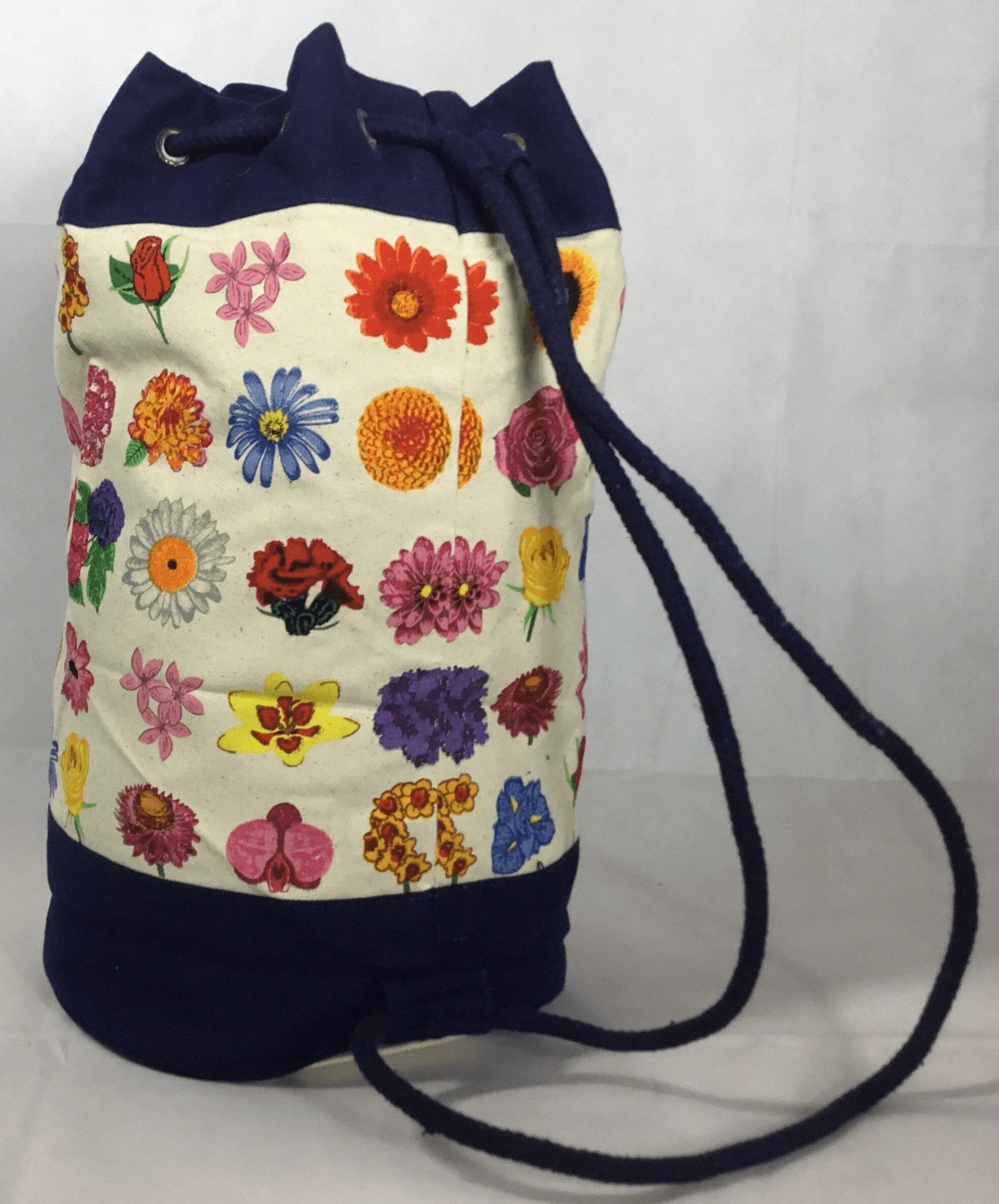 Large Canvas Duffle Bag -  Flower