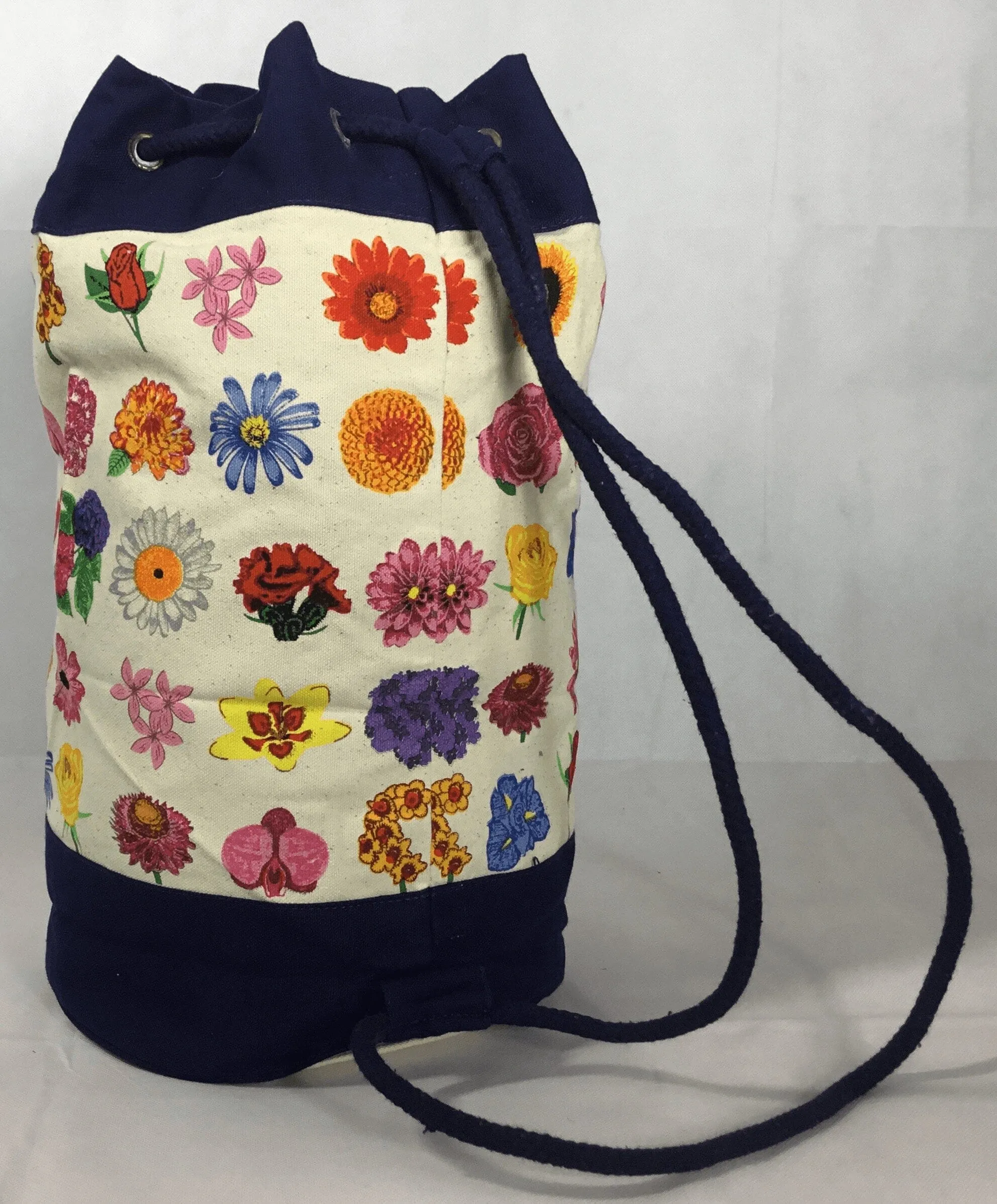 Large Canvas Duffle Bag -  Flower