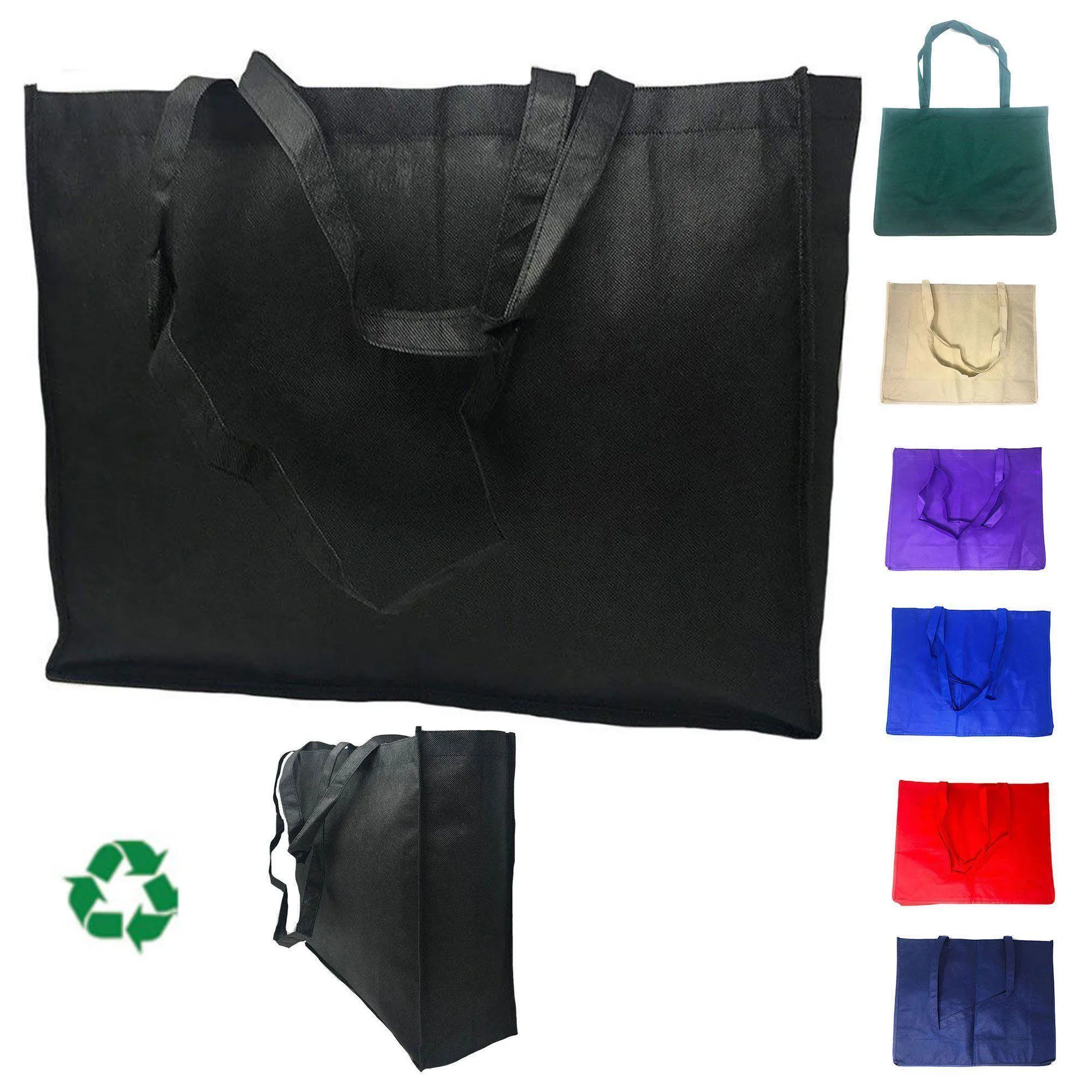 Large Reusable Grocery Shopping Tote Bag Bags Recycled Eco Friendly 20inch