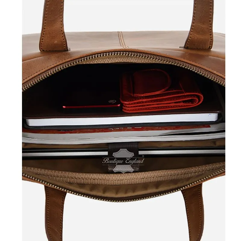 Leather Laptop Bag Briefcase Shoulder Bag Crazy Horse Office Travel Messenger Bag
