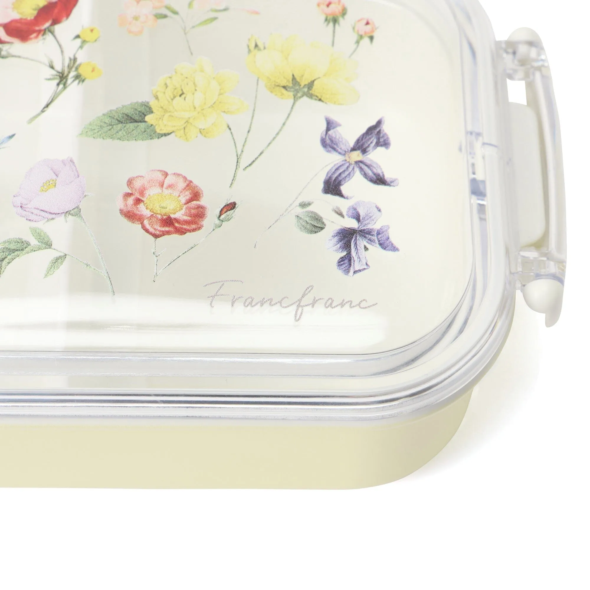 Lunch Box Lock Clear Multi Flower