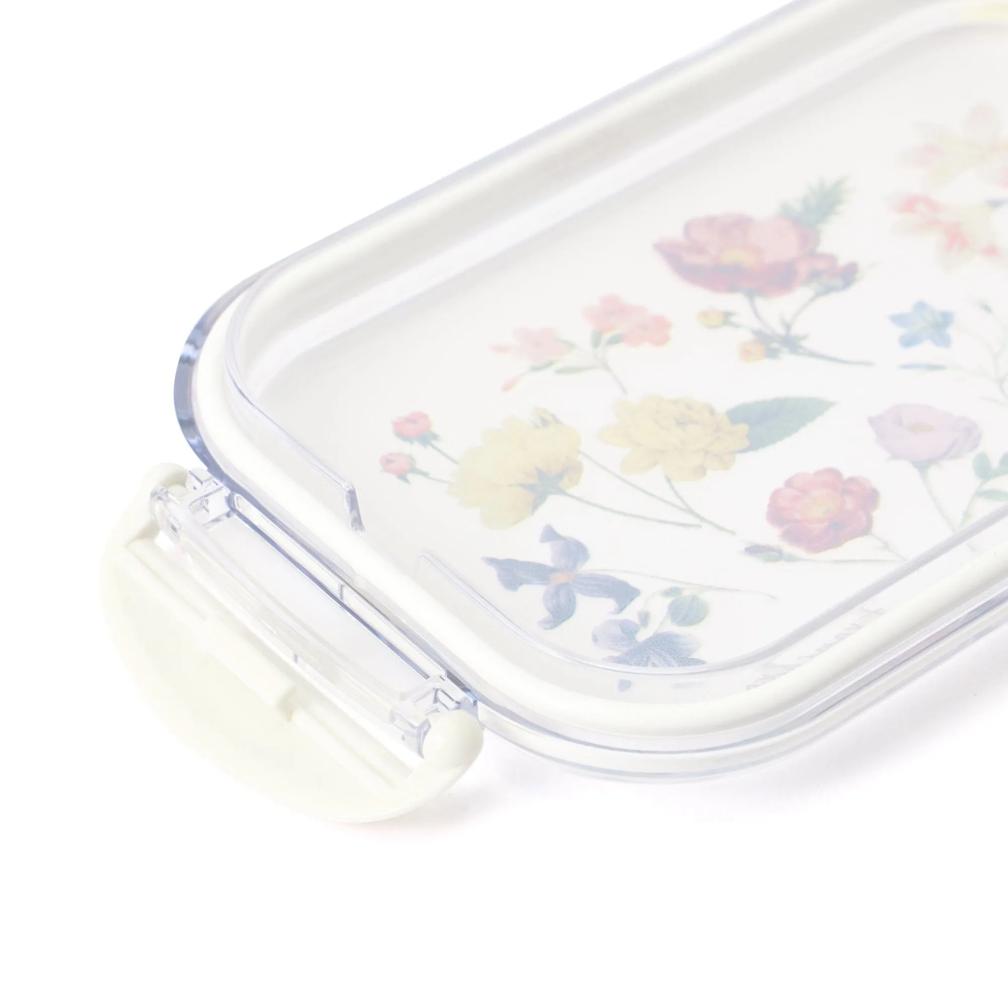 Lunch Box Lock Clear Multi Flower
