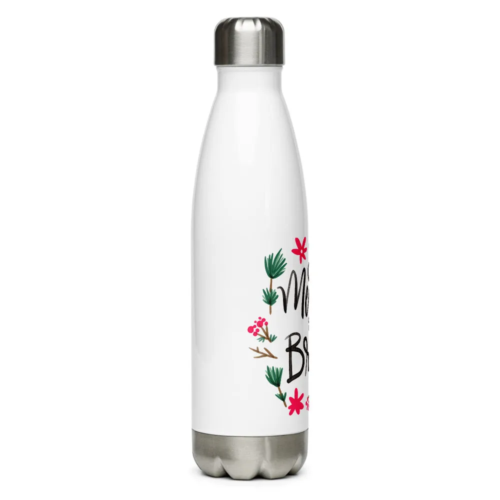 Merry and Bright Stainless Steel Water Bottle