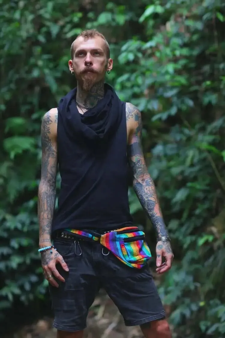 Multicolor Stripped Hemp Utility Fanny Pack