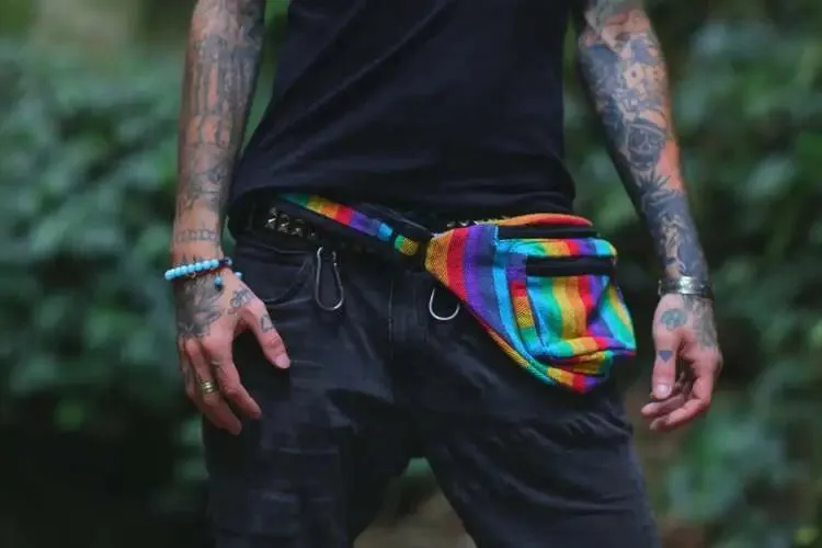 Multicolor Stripped Hemp Utility Fanny Pack