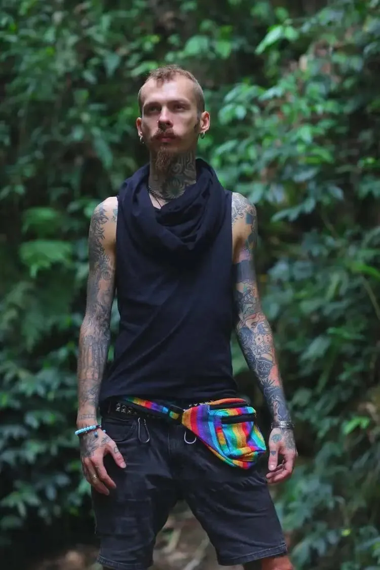 Multicolor Stripped Hemp Utility Fanny Pack