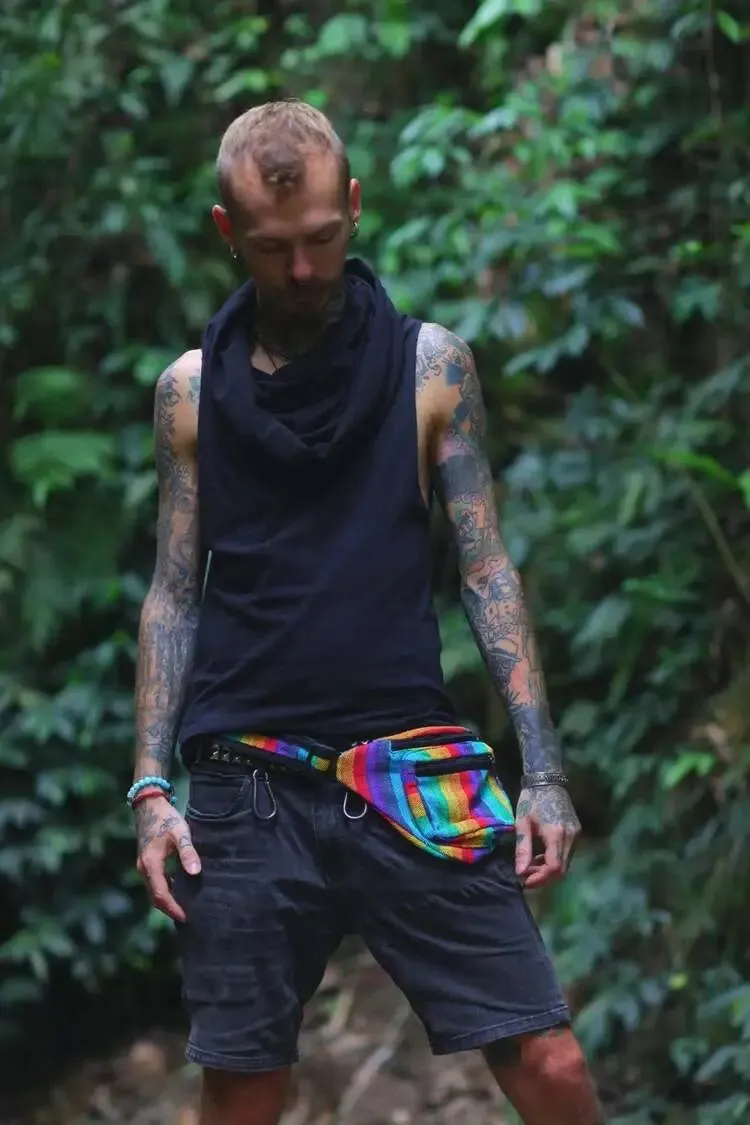 Multicolor Stripped Hemp Utility Fanny Pack