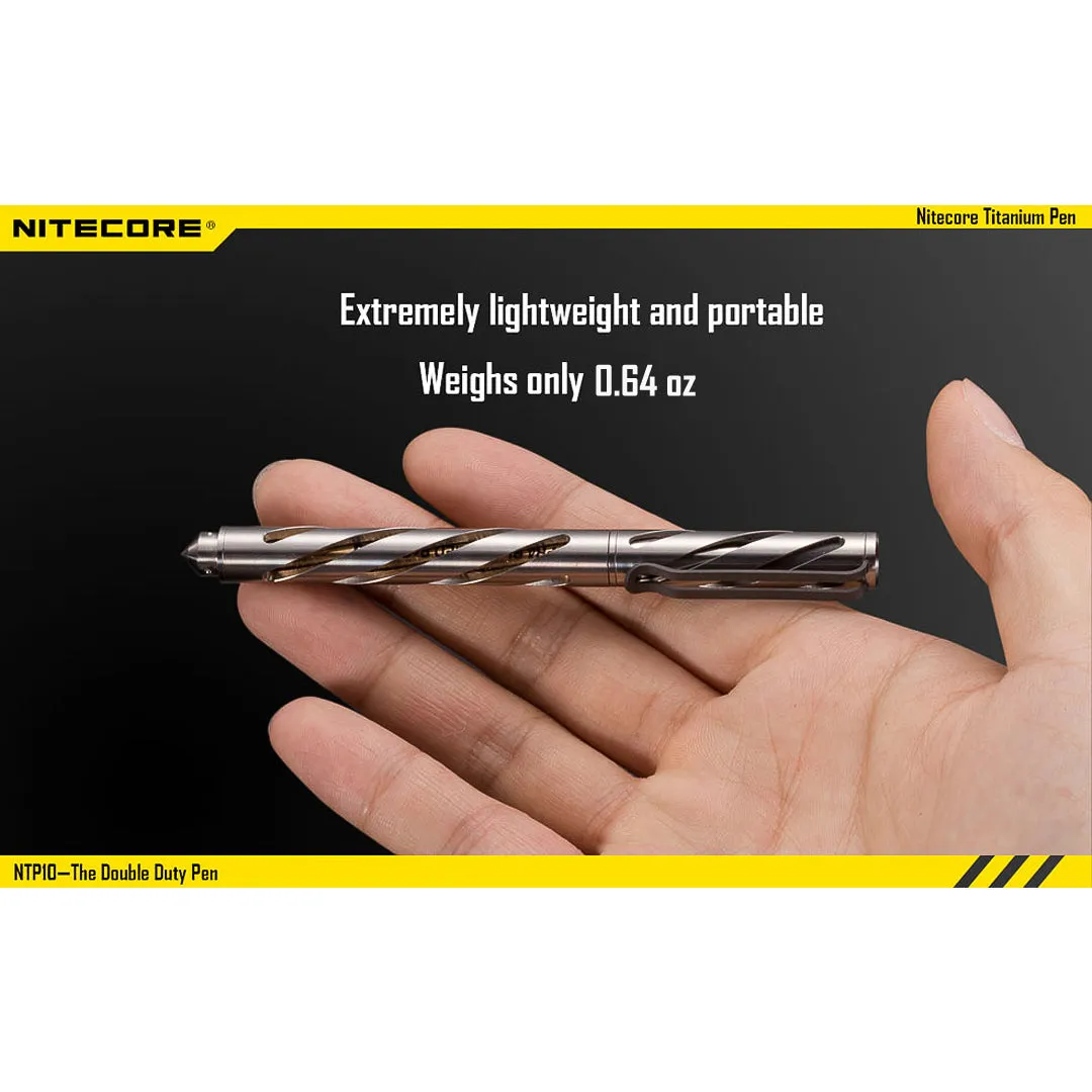 NiteCore NTP10 Titanium Tactical Pen with Tungsten Steel Tip