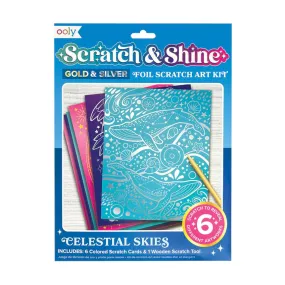 Ooly Scratch and Shine Foil Scratch Art Kit - Celestial Skies