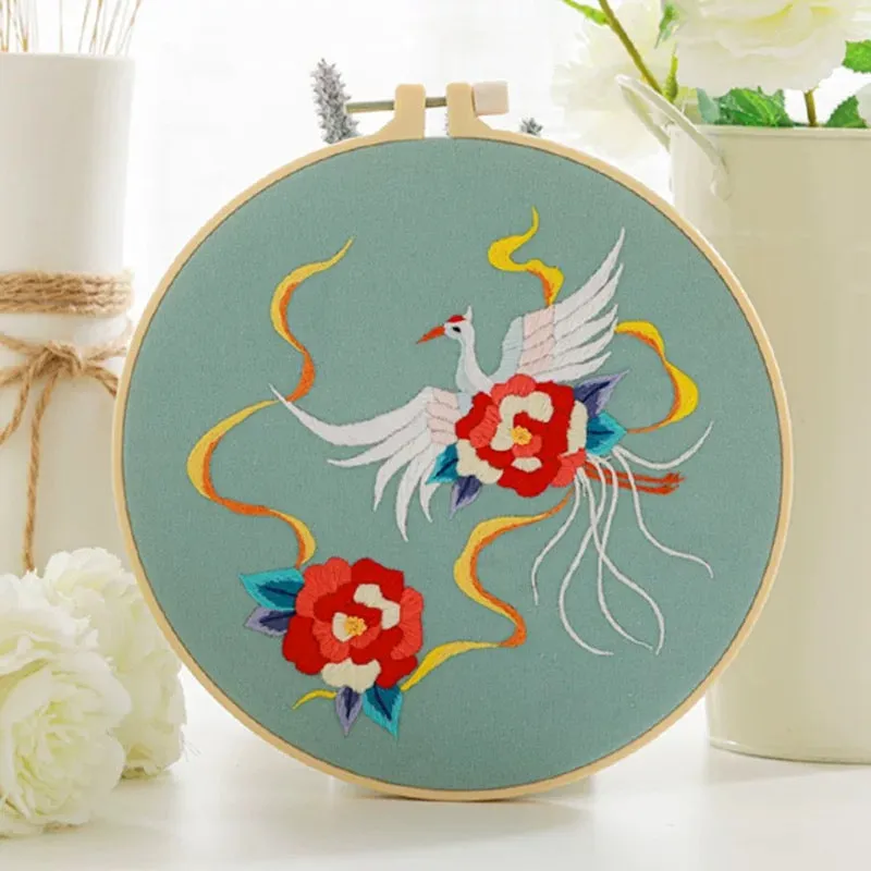 Oriental Design Hand Embroidery Kit 20cm