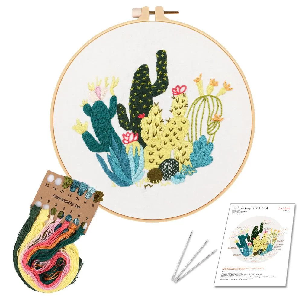 Oriental Design Hand Embroidery Kit 20cm