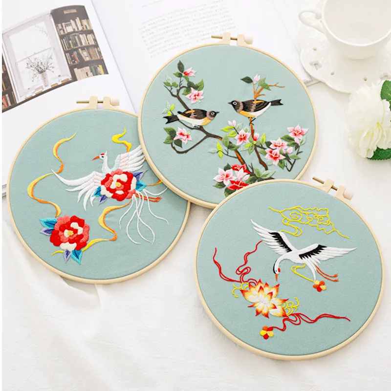 Oriental Design Hand Embroidery Kit 20cm