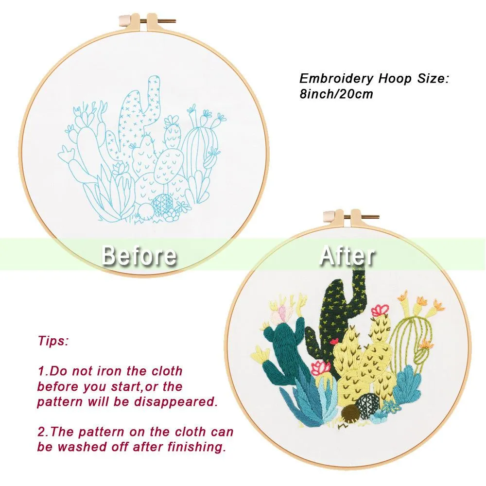 Oriental Design Hand Embroidery Kit 20cm