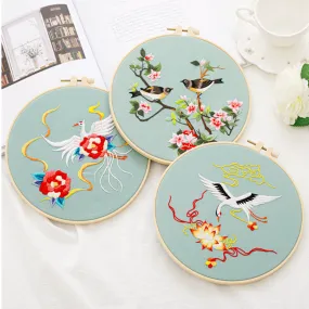 Oriental Design Hand Embroidery Kit 20cm