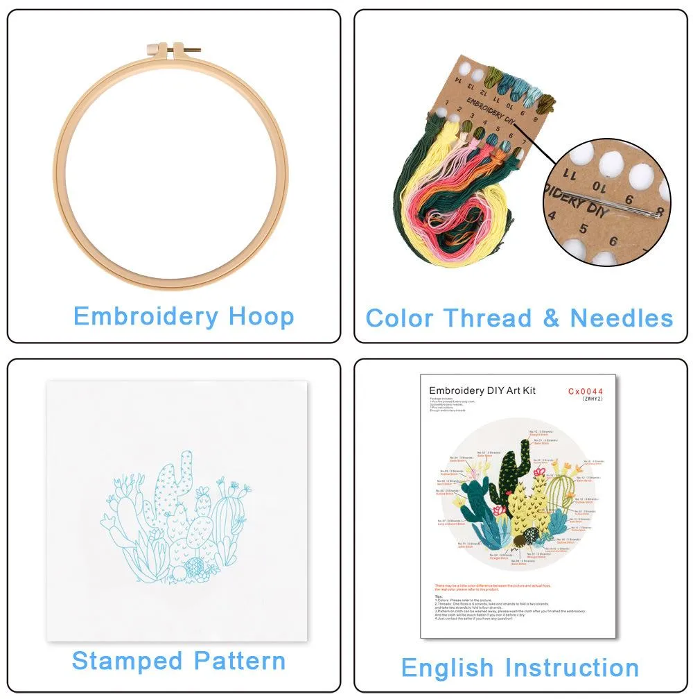 Oriental Design Hand Embroidery Kit 20cm