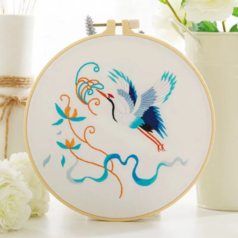 Oriental Design Hand Embroidery Kit 20cm
