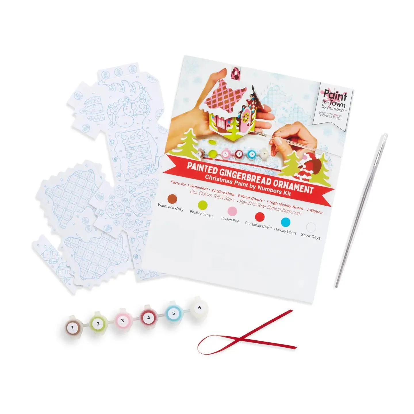 Paint the Town By Number™ Gingerbread House Christmas Ornament Kit