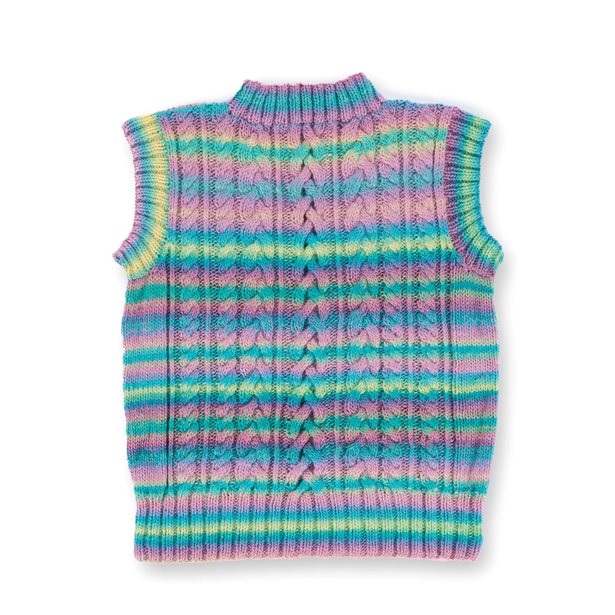 Red Heart Color Fade & Cables Knit Vest