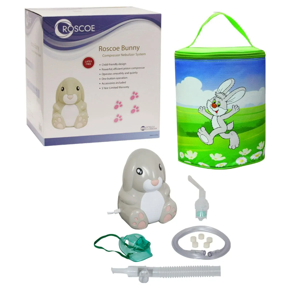 Roscoe Bunny Compressor Nebulizer, with Nebulizer Kit/Bag
