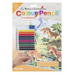 Royal & Langnickel Colour Pencil by Numbers Dinosaurs Day Design Set