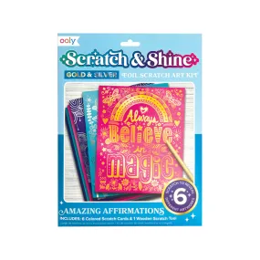 Scratch and Shine Foil Scratch Art Kit - Amazing Affirmations