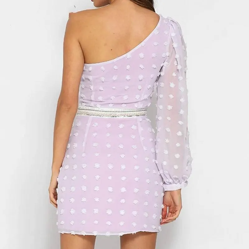 Sexy One Shoulder High Waist Split Flower
